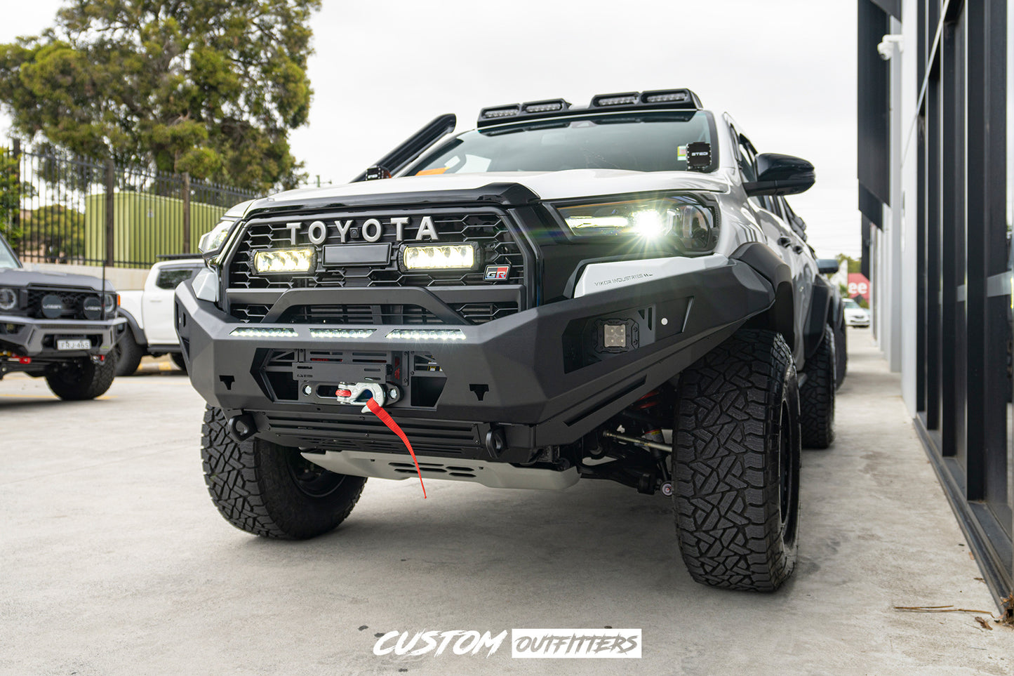 Black Venom LED Roof Pod Lights for Toyota Hilux N80 2015-2025 (Models with Antenna at rear)