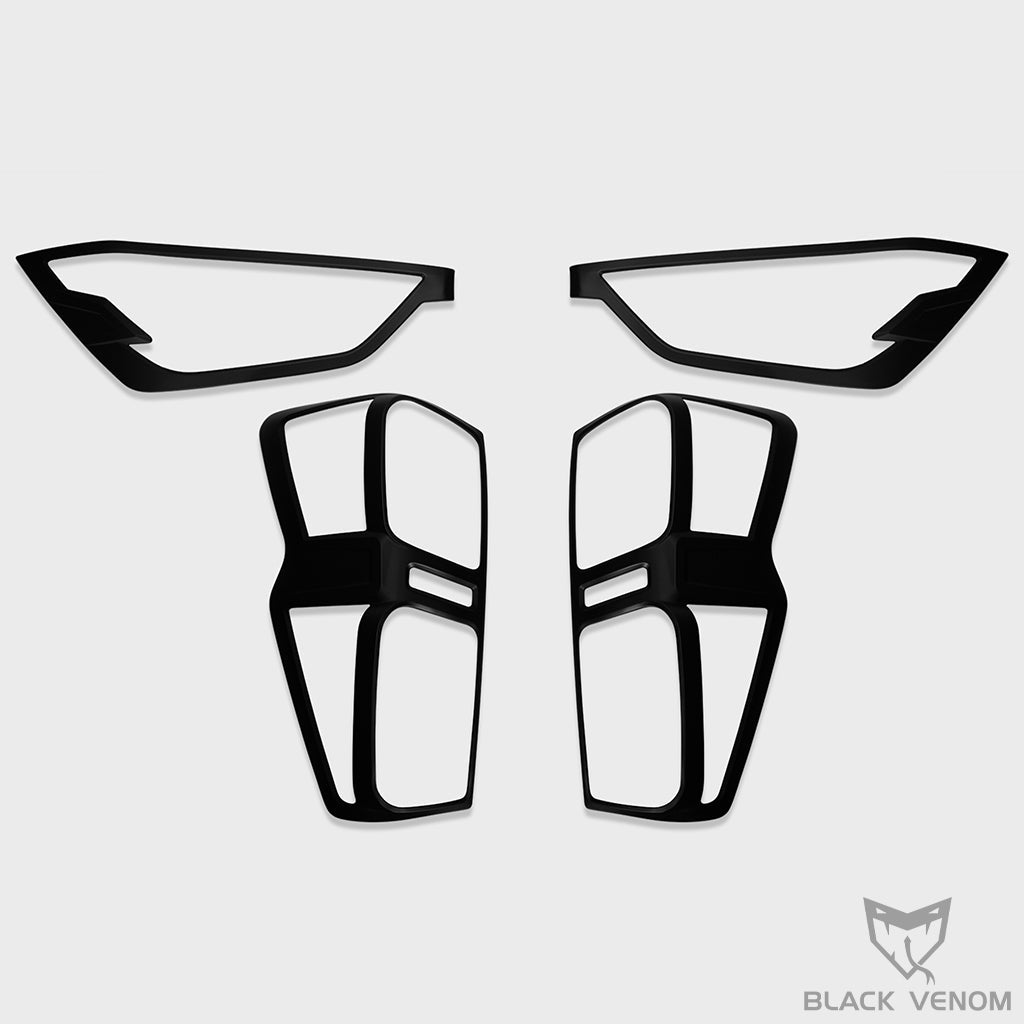 Black Headlight & Tail Light Trims to suit Isuzu Dmax 20212023 Black Venom 4x4