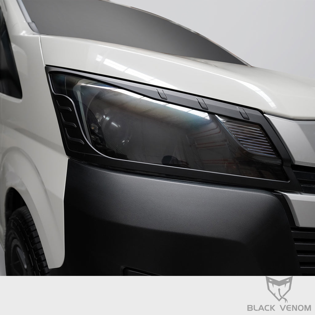 Cosmetic Black Headlight Tail Light Trims to suit Toyota Hiace Van 2019-2023 LWB & SLWB