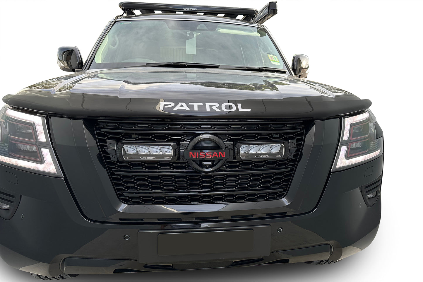 Black Mesh Grille & Custom Integrated Grille Lights for Nissan Patrol Y62 Series 5