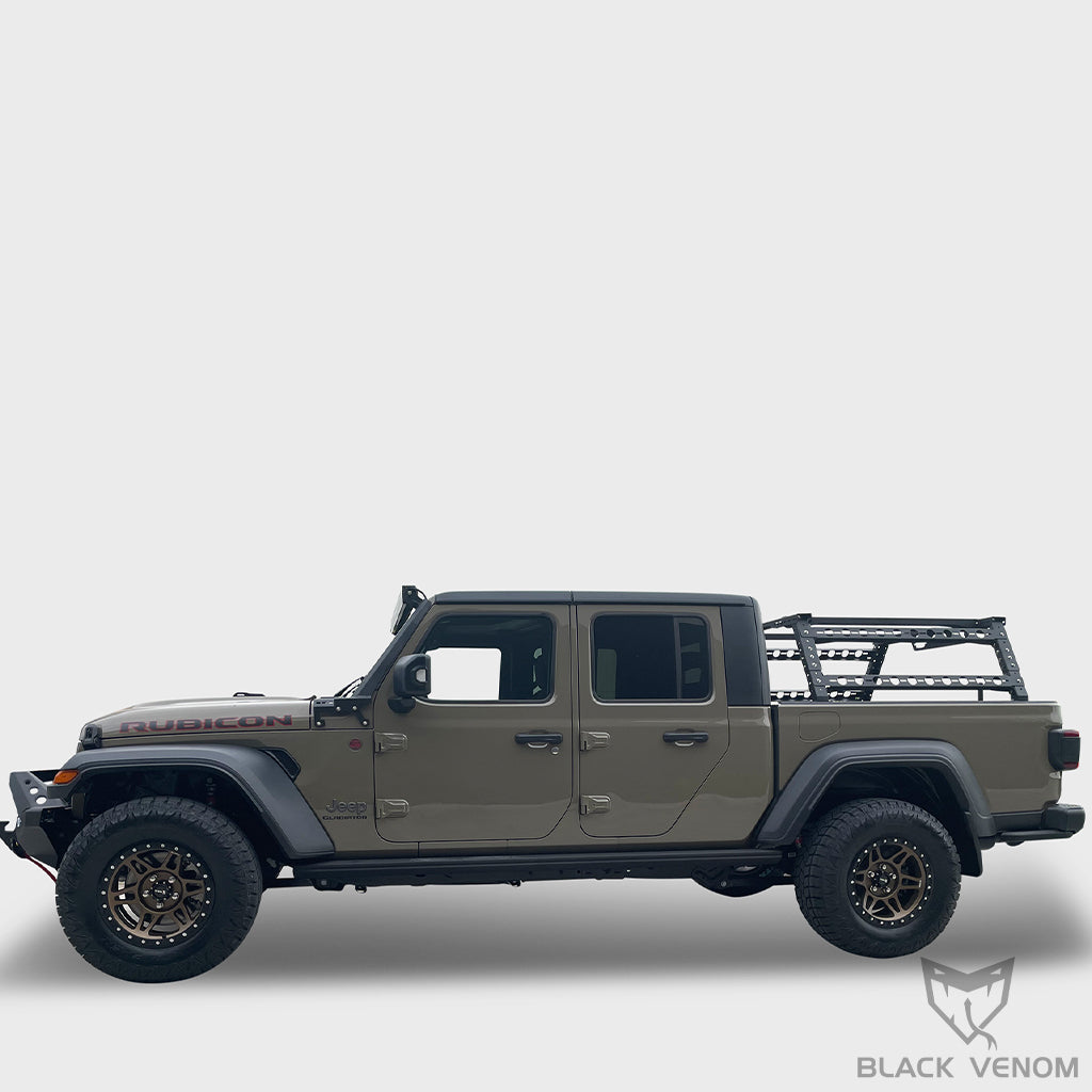 Black Universal Ute Tub Rack Powdercoated Steel Adjustable Height to suit Pick Up 4x4