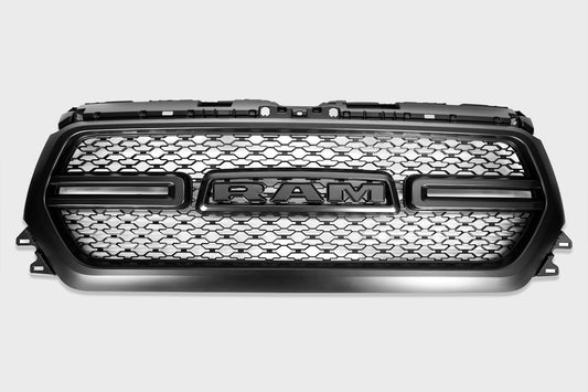 Black Mesh Style Grille for Dodge Ram Laramie DT 2021-2024 (no camera)