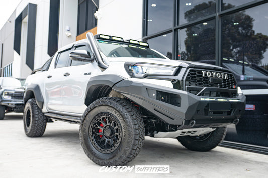 Black Venom LED Roof Pod Lights for Toyota Hilux N80 2015-2025 (Models with Antenna at rear)