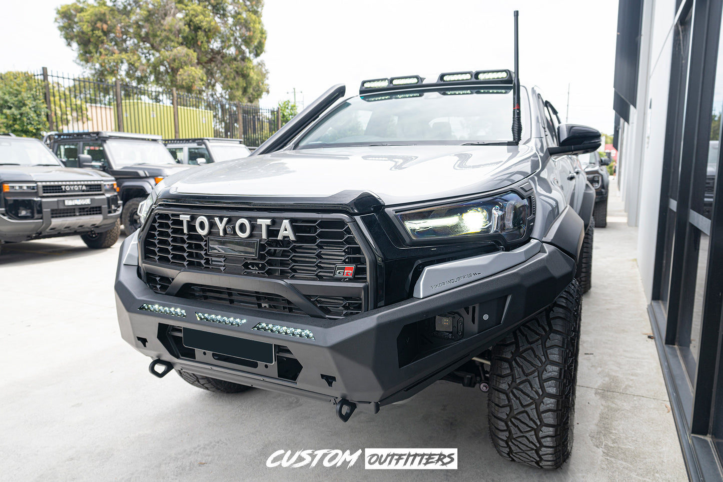Black Venom LED Roof Pod Lights for Toyota Hilux N80 2015-2025 (Models with Antenna at rear)