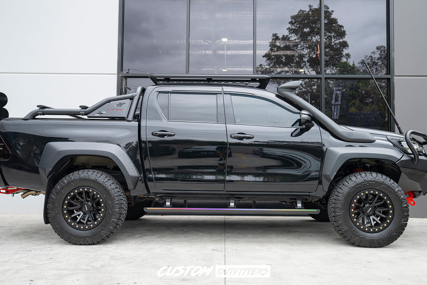 Black Venom Electric Side Steps for Toyota Hilux GR Sport