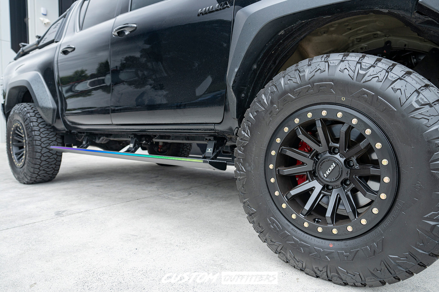 Black Venom Electric Side Steps for Toyota Hilux GR Sport