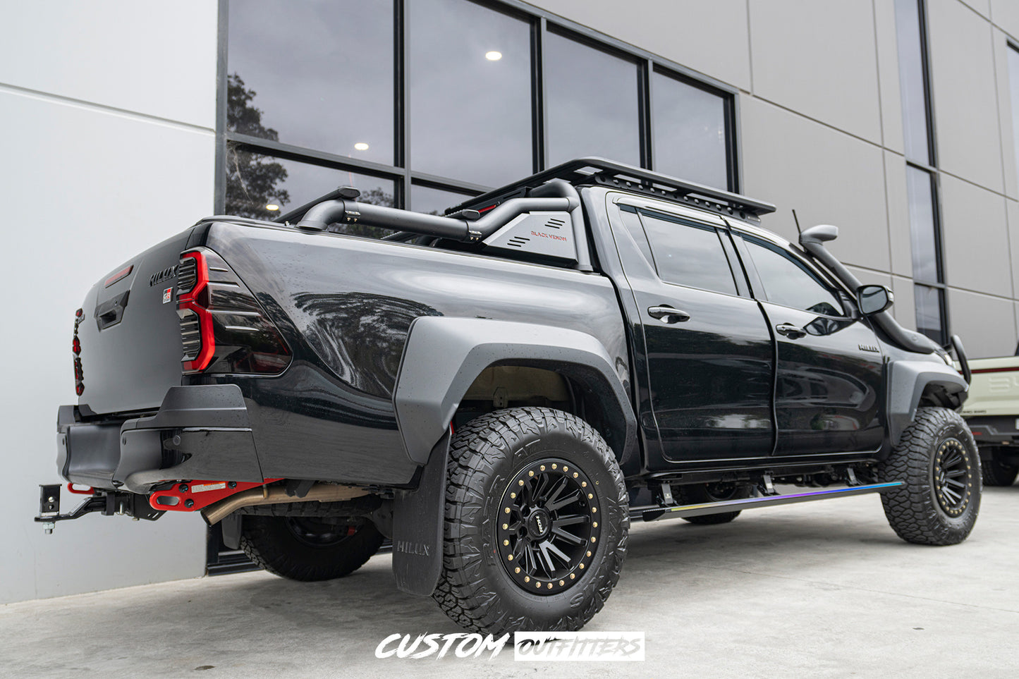 Black Venom Electric Side Steps for Toyota Hilux GR Sport