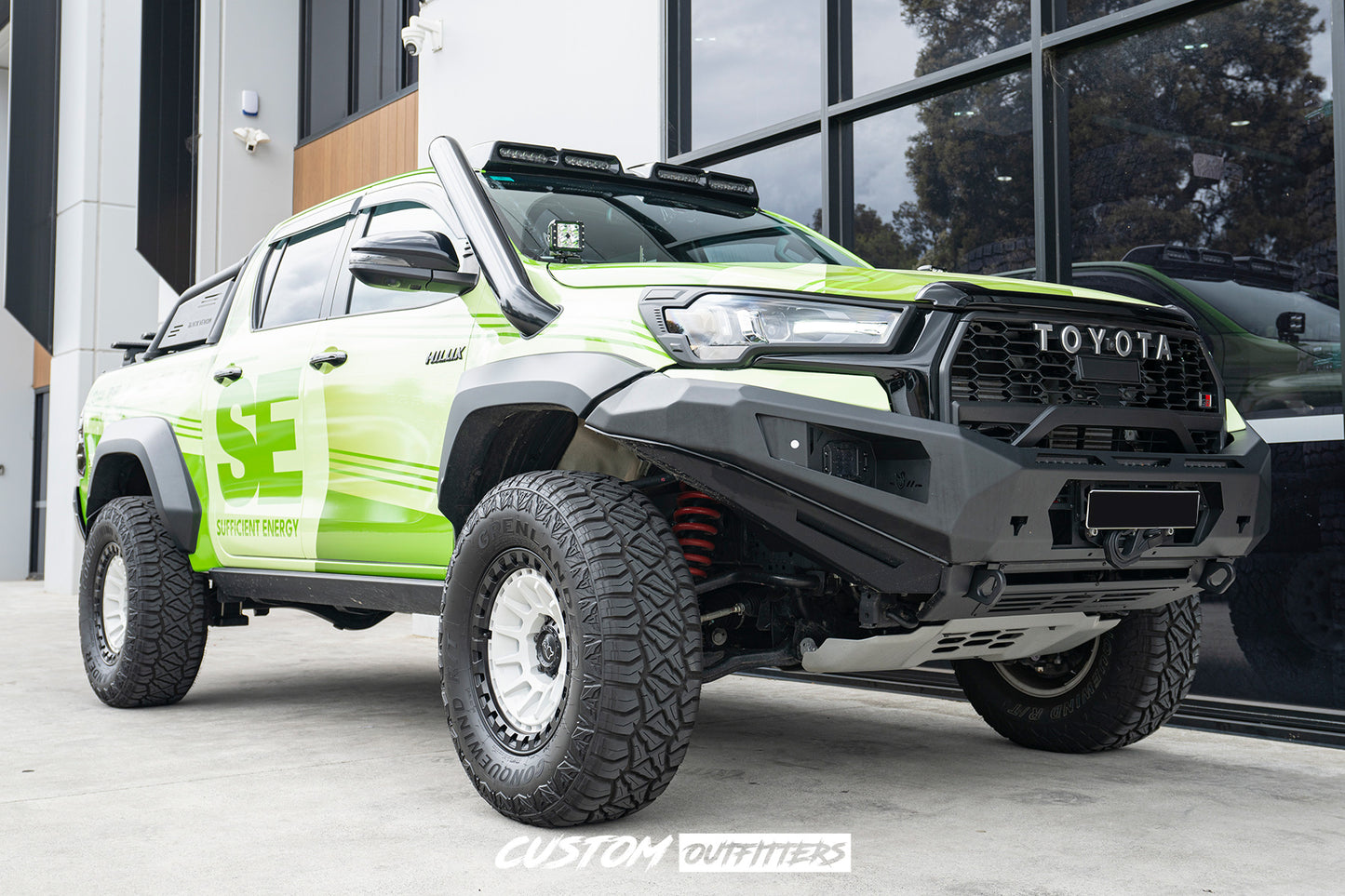 Black Venom LED Roof Pod Lights for Toyota Hilux N80 2015-2025 (Models with Antenna at rear)