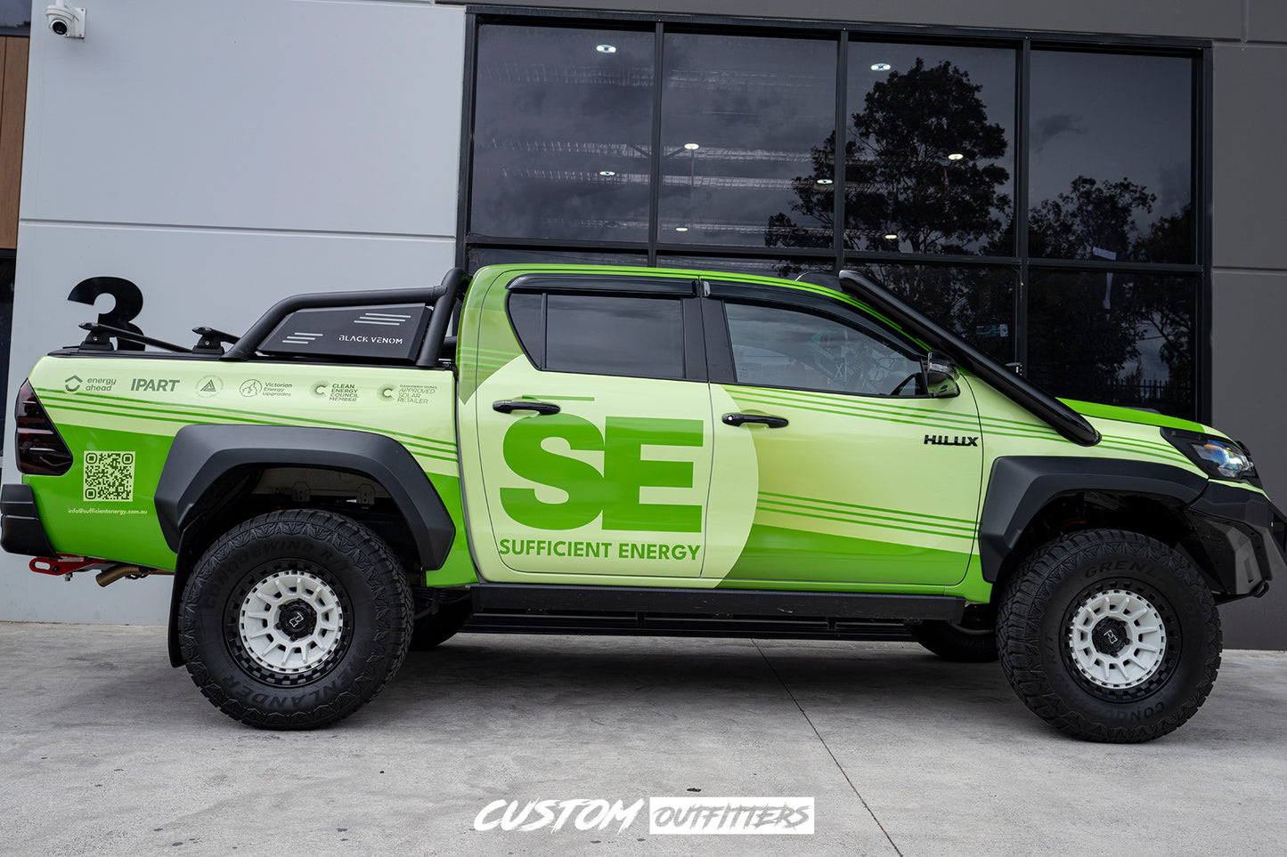 Black Venom Electric Side Steps for Toyota Hilux GR Sport
