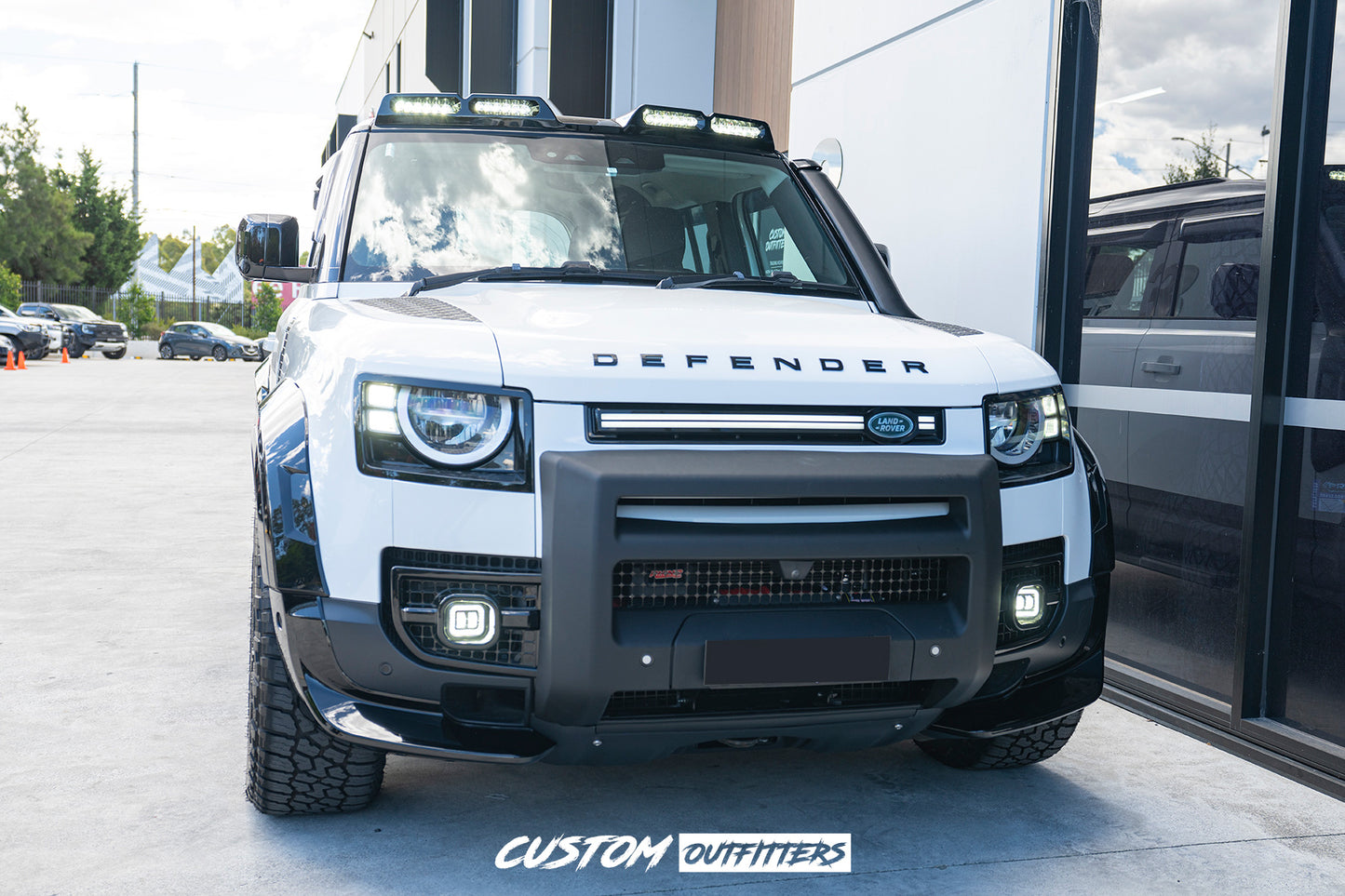 Gloss Black Venom Grille with DRL for Landrover Defender 2021-2026