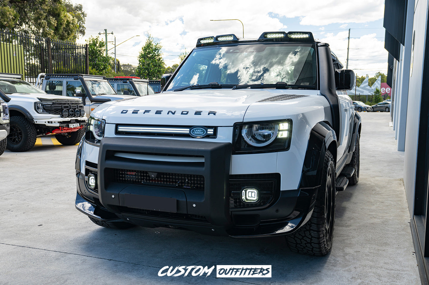 Gloss Black Venom Grille with DRL for Landrover Defender 2021-2026