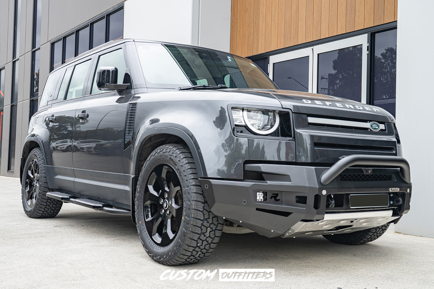 Rhino Evolution Bull Bar & Black Venom 12000 Pound Electric Winch Bundle for Landrover Defender 2021-2026