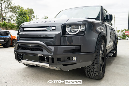 Rhino Evolution Bull Bar & Black Venom 12000 Pound Electric Winch Bundle for Landrover Defender 2021-2026
