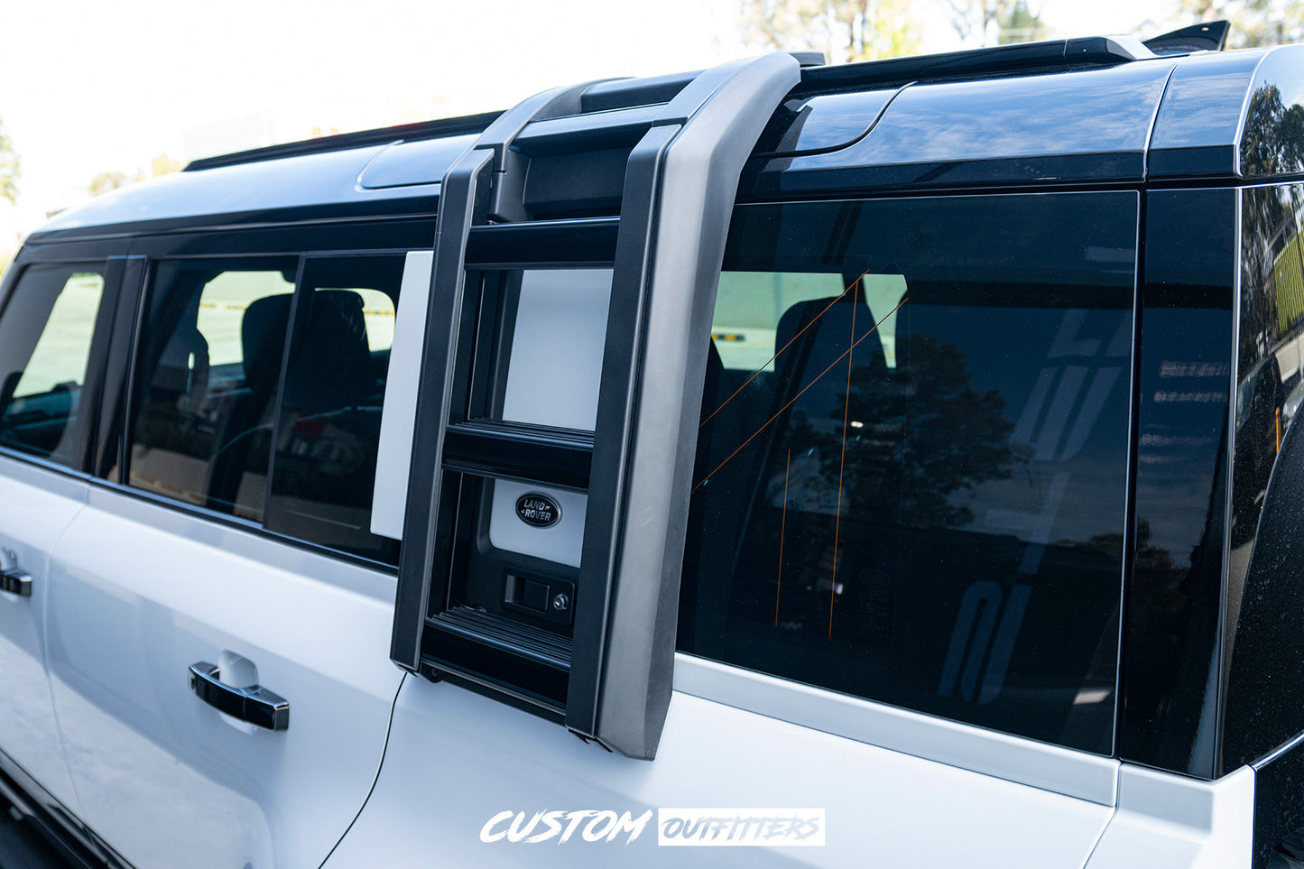 Gloss Black Side Ladder for Landrover Defender 2021-2026