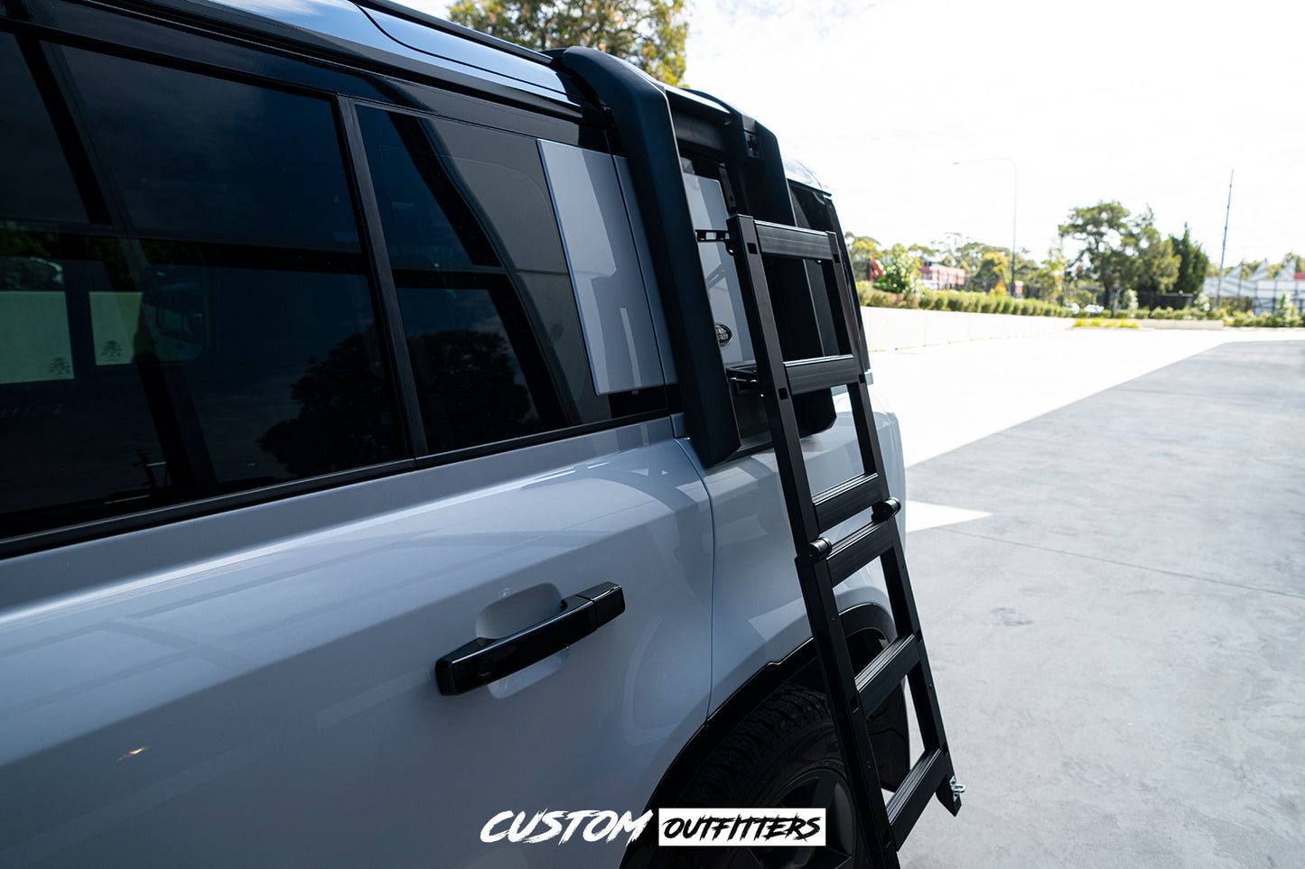 Gloss Black Side Ladder for Landrover Defender 2021-2026