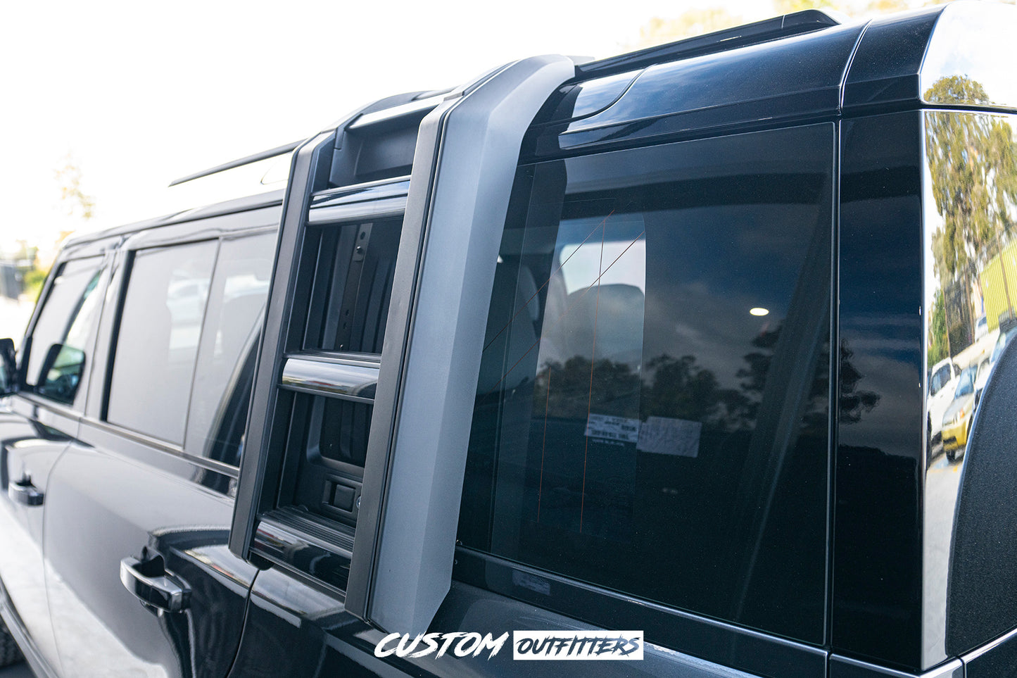 Gloss Black Side Ladder for Landrover Defender 2021-2026
