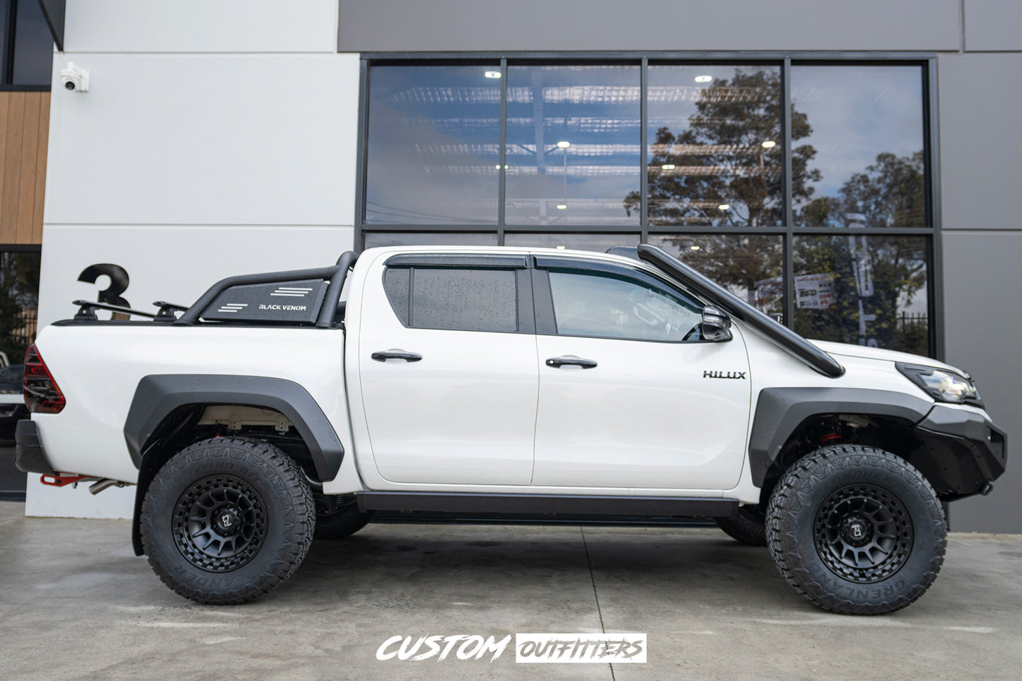 Black Venom Electric Side Steps for Toyota Hilux GR Sport