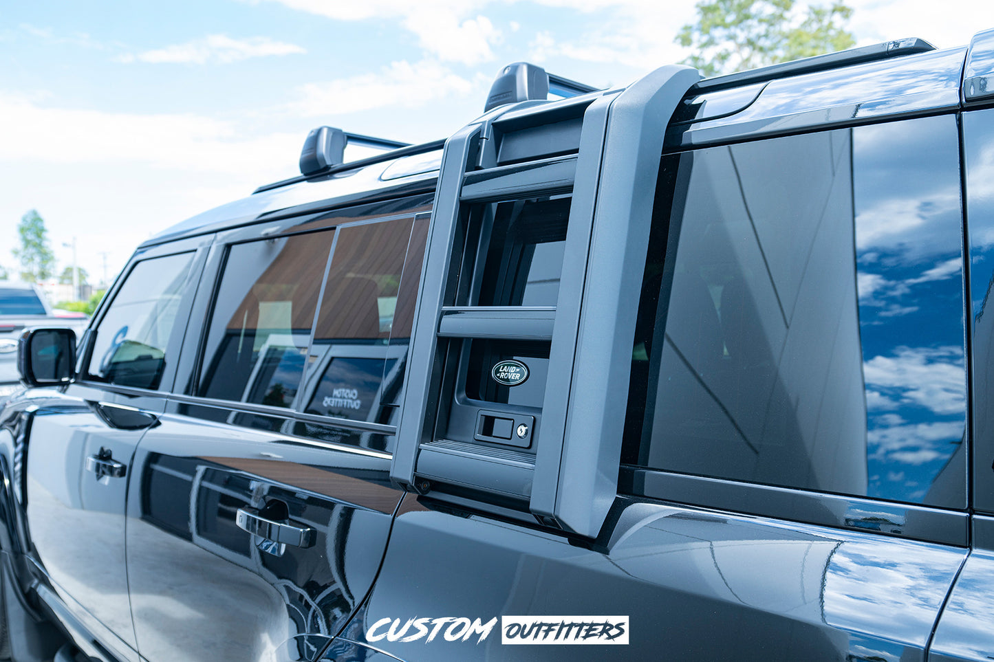 Gloss Black Side Ladder for Landrover Defender 2021-2026