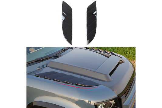 Gloss Black Venom Bonnet Vent Trims for Landrover Defender 2021-2026