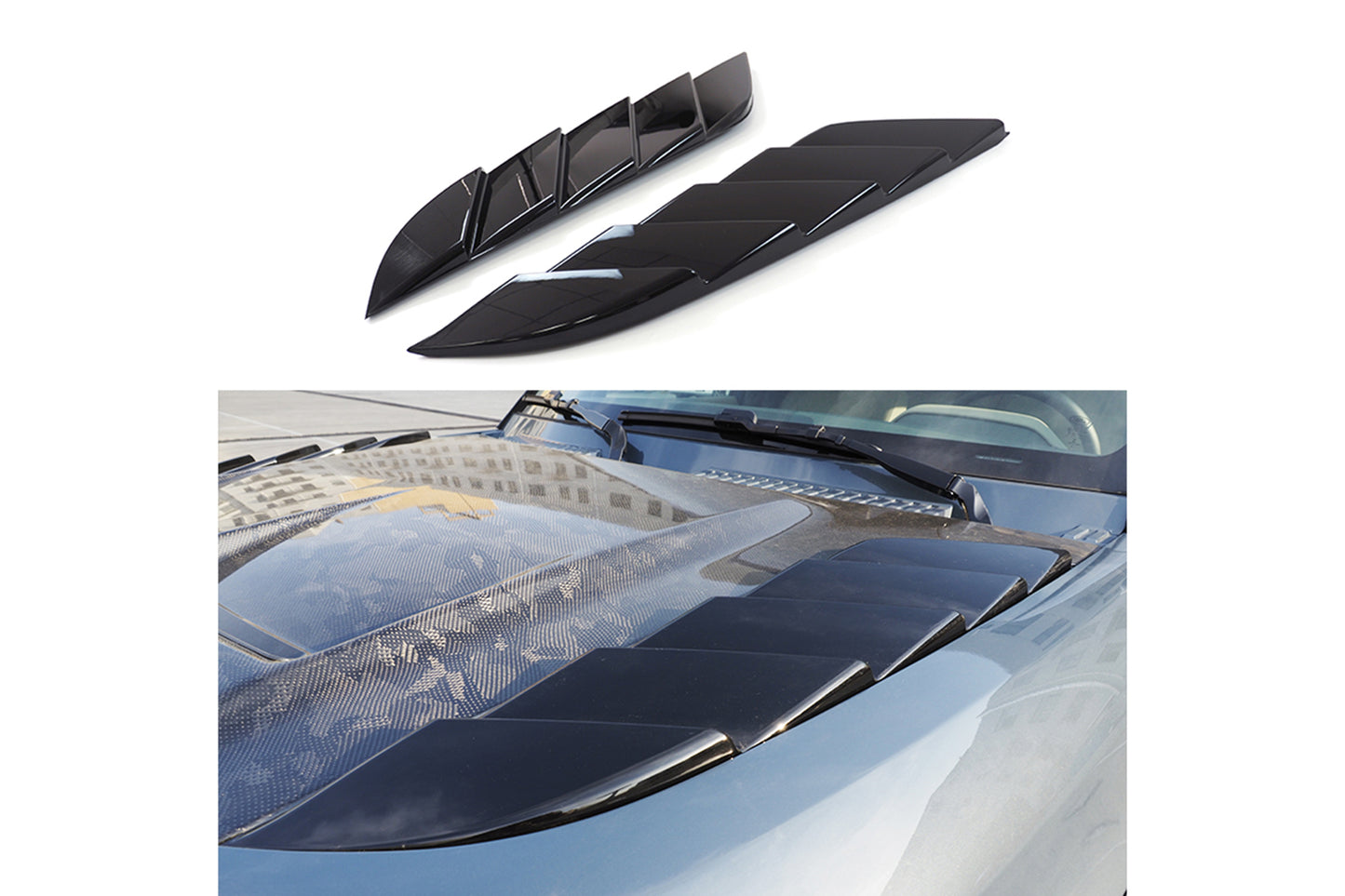 Gloss Black Venom Bonnet Vent Trims for Landrover Defender 2021-2026