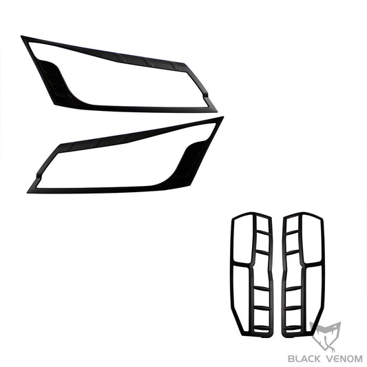 Cosmetic Black Headlight Tail Light Trims to suit Toyota Hiace Van 2019-2023 LWB & SLWB