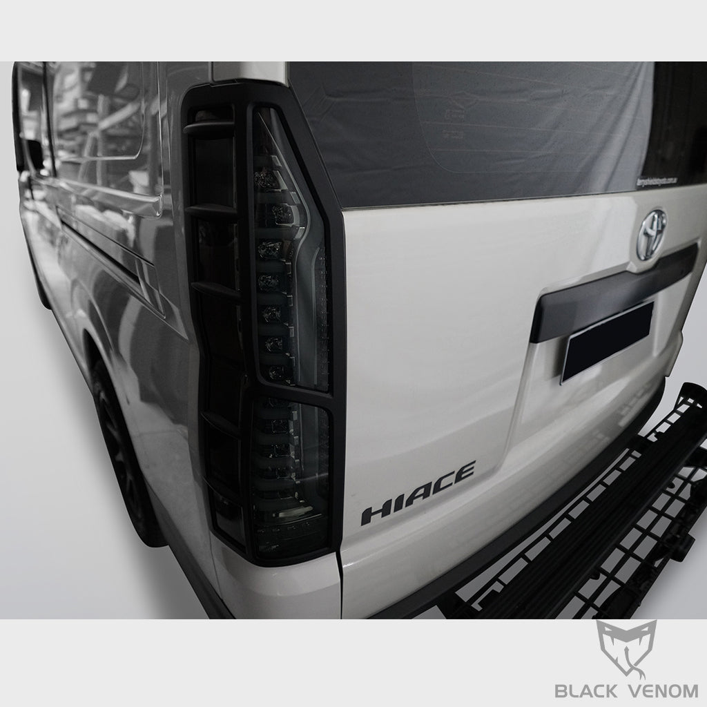 Cosmetic Black Headlight Tail Light Trims to suit Toyota Hiace Van 2019-2023 LWB & SLWB