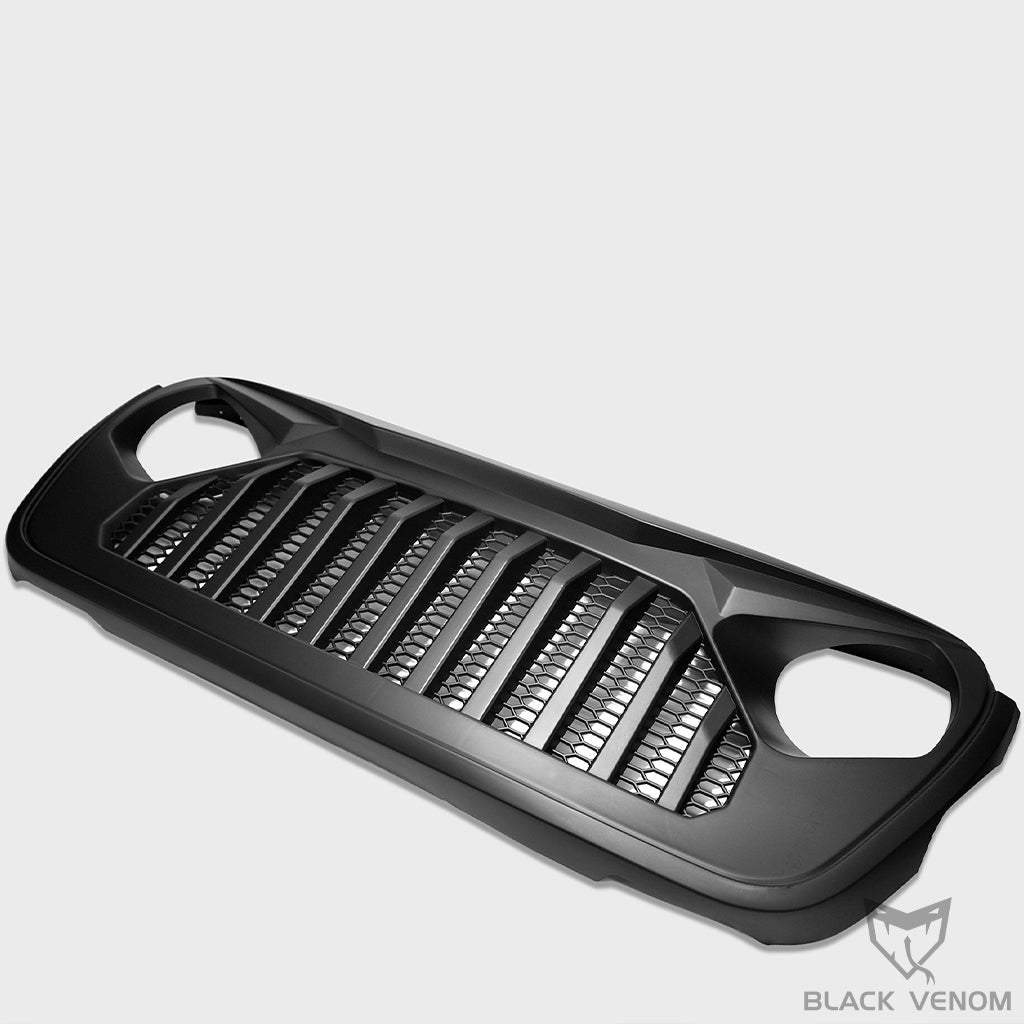 Black Front Grille Mesh Angry Bird Grill to suit Jeep Wrangler JL & Gladiator Rubicon Unlimited Sport