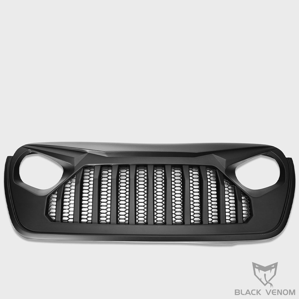 Black Front Grille Mesh Angry Bird Grill to suit Jeep Wrangler JL & Gladiator Rubicon Unlimited Sport