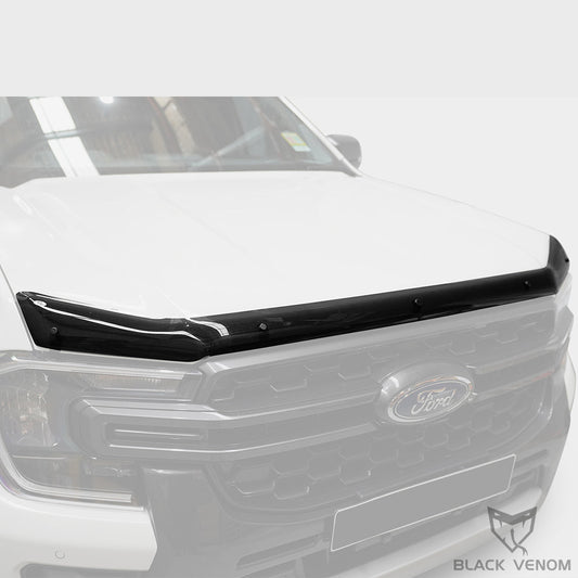 Smoke Black Bonnet Protector Front Bug Shield Hood Deflector Guard to suit Next Gen Ford Ranger & Raptor