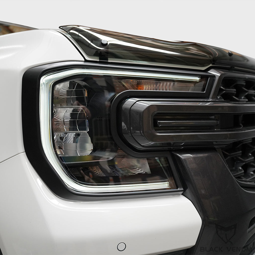 Black Headlight & Tail Light Trims to suit Next Gen Ford Ranger 2022+ (XLT, Sport, Raptor, Platinum)