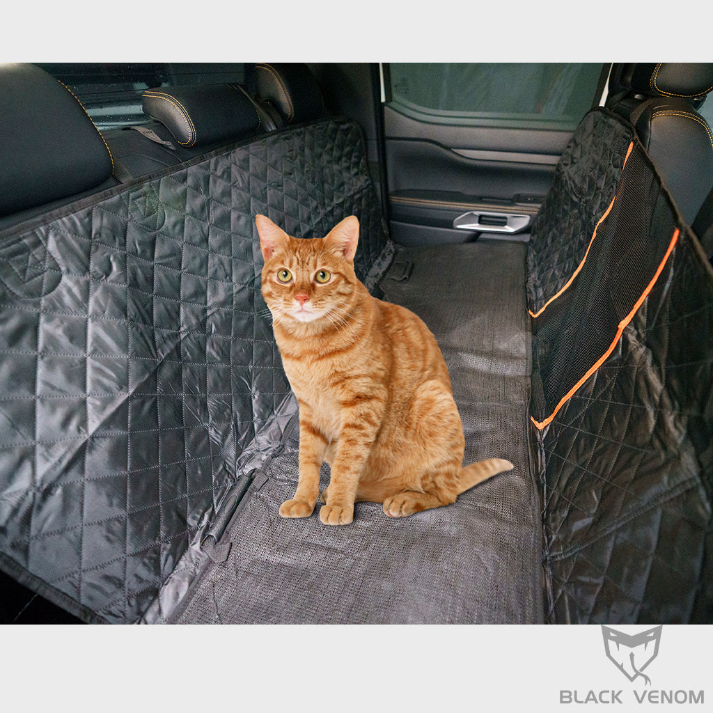 Black Pet Seat Cover for Cars Ute Pick Up WaterProof & Hammock Mesh Window