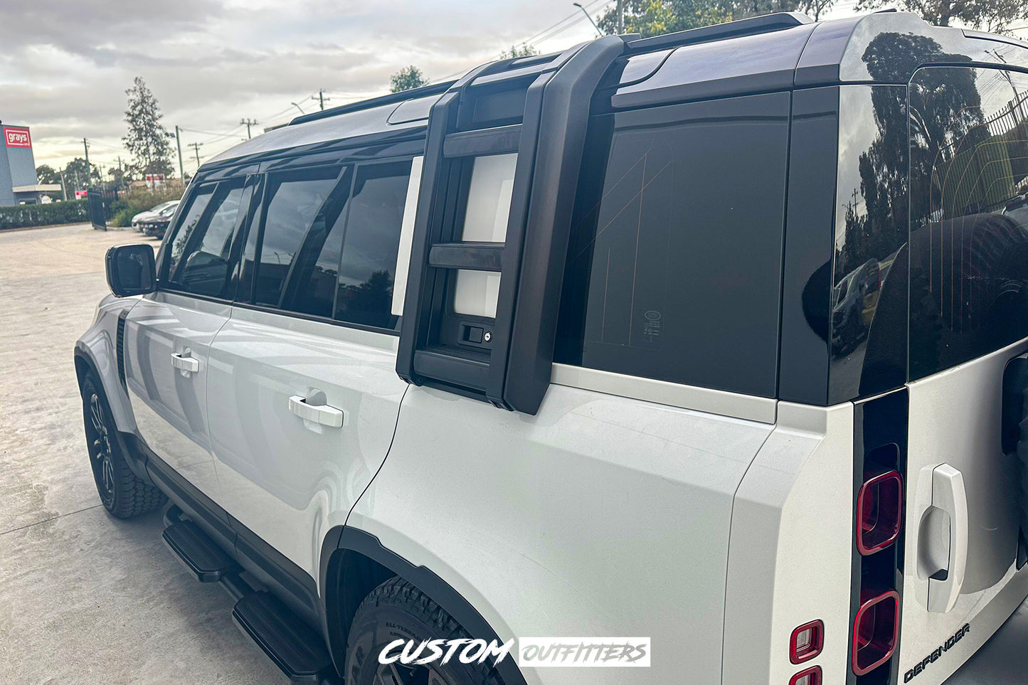 Gloss Black Side Ladder for Landrover Defender 2021-2026