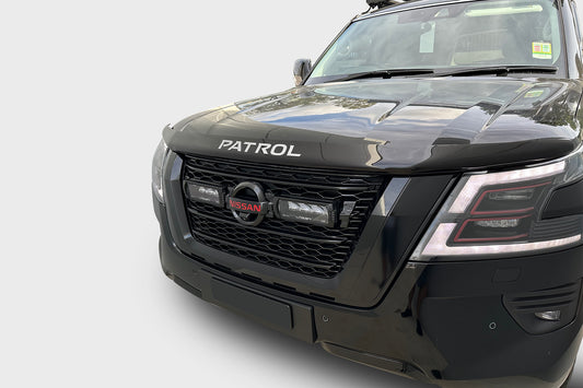 Black Mesh Grille & Custom Integrated Grille Lights for Nissan Patrol Y62 Series 5