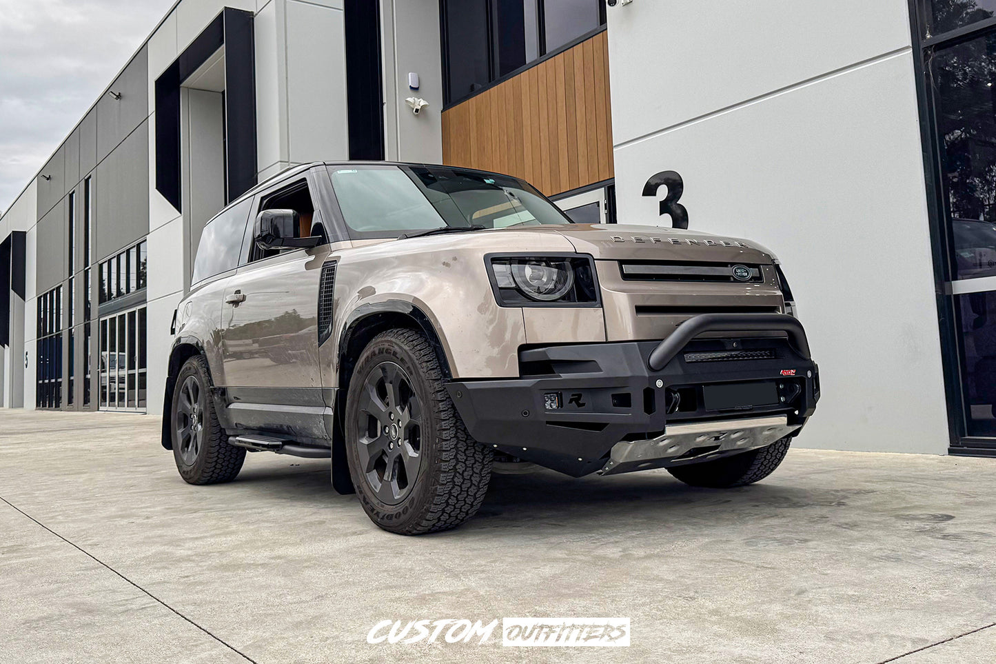 Black Running Board Side Steps for Landrover Defender 90 Series
