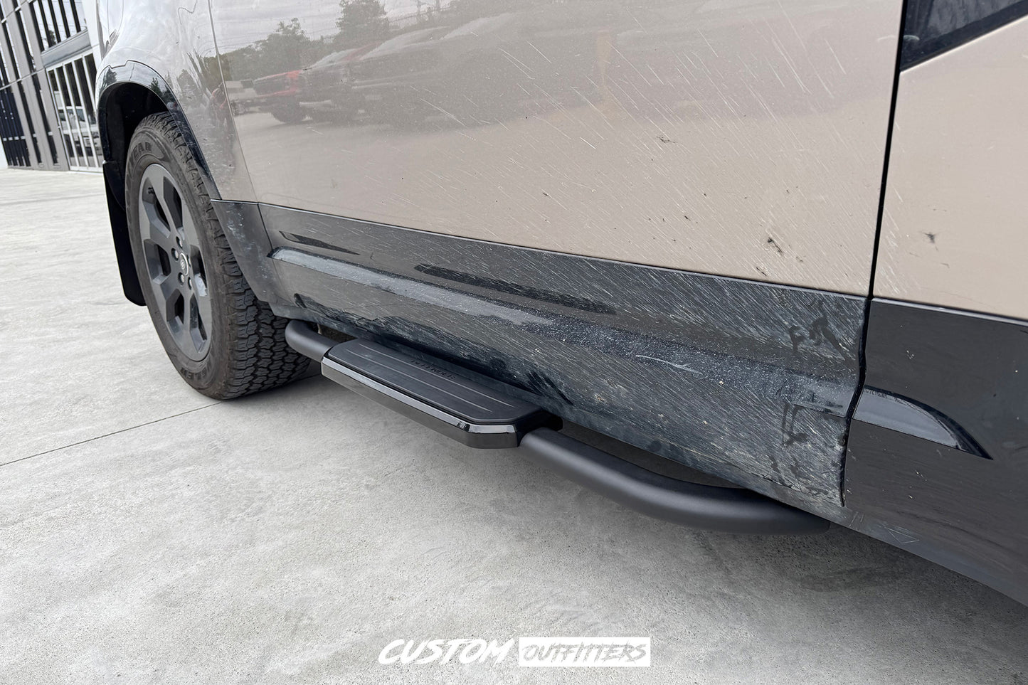 Black Running Board Side Steps for Landrover Defender 90 Series