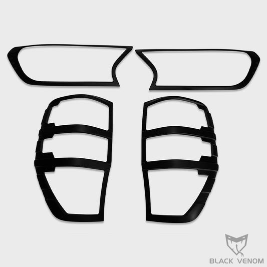 Black Headlight & Tail Light Trims to suit Ford Ranger 2015-2022 (PX2/PX3)