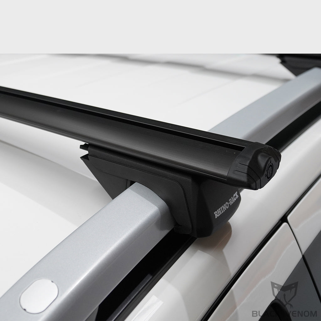 Black Rhino Rack Vortex Cross Bars Load Bar to suit Ford Ranger Wildtrak Roof Rails 2012-2023