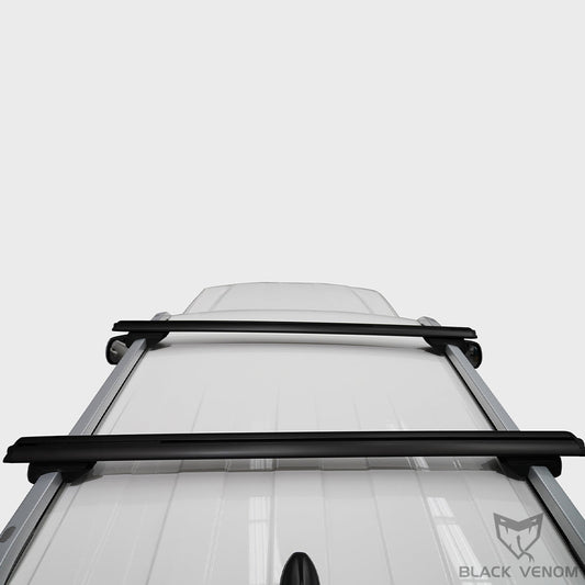 Black Rhino Rack Vortex Cross Bars Load Bar to suit Ford Ranger Wildtrak Roof Rails 2012-2023