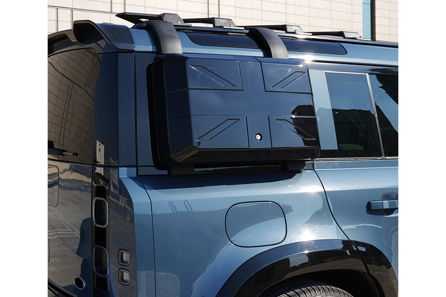Gloss Black Union Jack Side Cargo Box for Landrover Defender 2021-2026