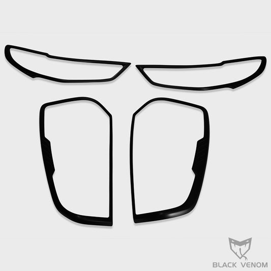 Black Headlight & Tail Light Trims to suit Mazda BT50 2022-2023