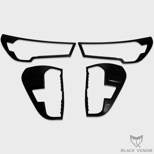 Black Headlight & Tail Light Trims to suit Toyota Hilux N80 2015-2023 (SR5, Rogue, GR & Rugged X)