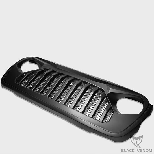 Black Front Grille Mesh Angry Bird Grill to suit Jeep Wrangler JL & Gladiator Rubicon Unlimited Sport