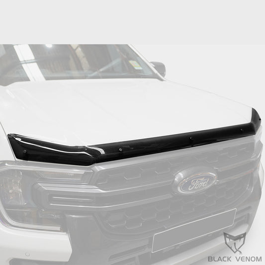 Smoke Black Bonnet Protector Front Bug Shield Hood Deflector Guard to suit Next Gen Ford Ranger & Raptor