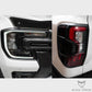 Black Bonnet Protector + Weathershields + Headlight Tail Light Trims to suit Next Gen Ford Ranger XLT Sport Wildtrak & Raptor 2022-2023