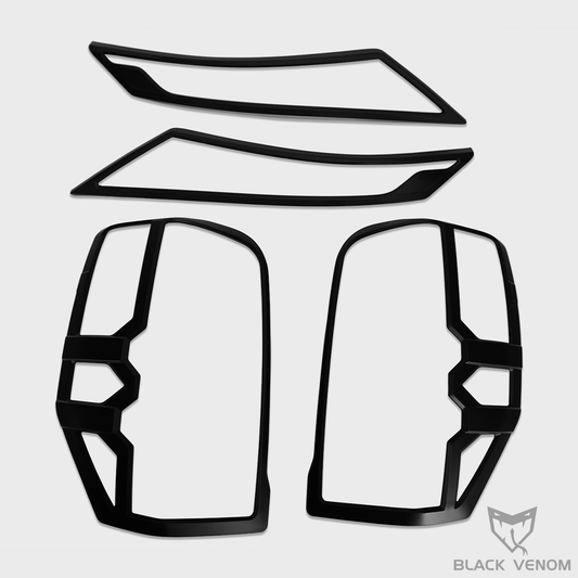 Black Headlight & Tail Light Trims to suit Mitsubishi Triton MR 2018-2023