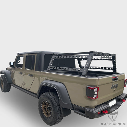 Black Universal Ute Tub Rack Powdercoated Steel Adjustable Height to suit Pick Up 4x4