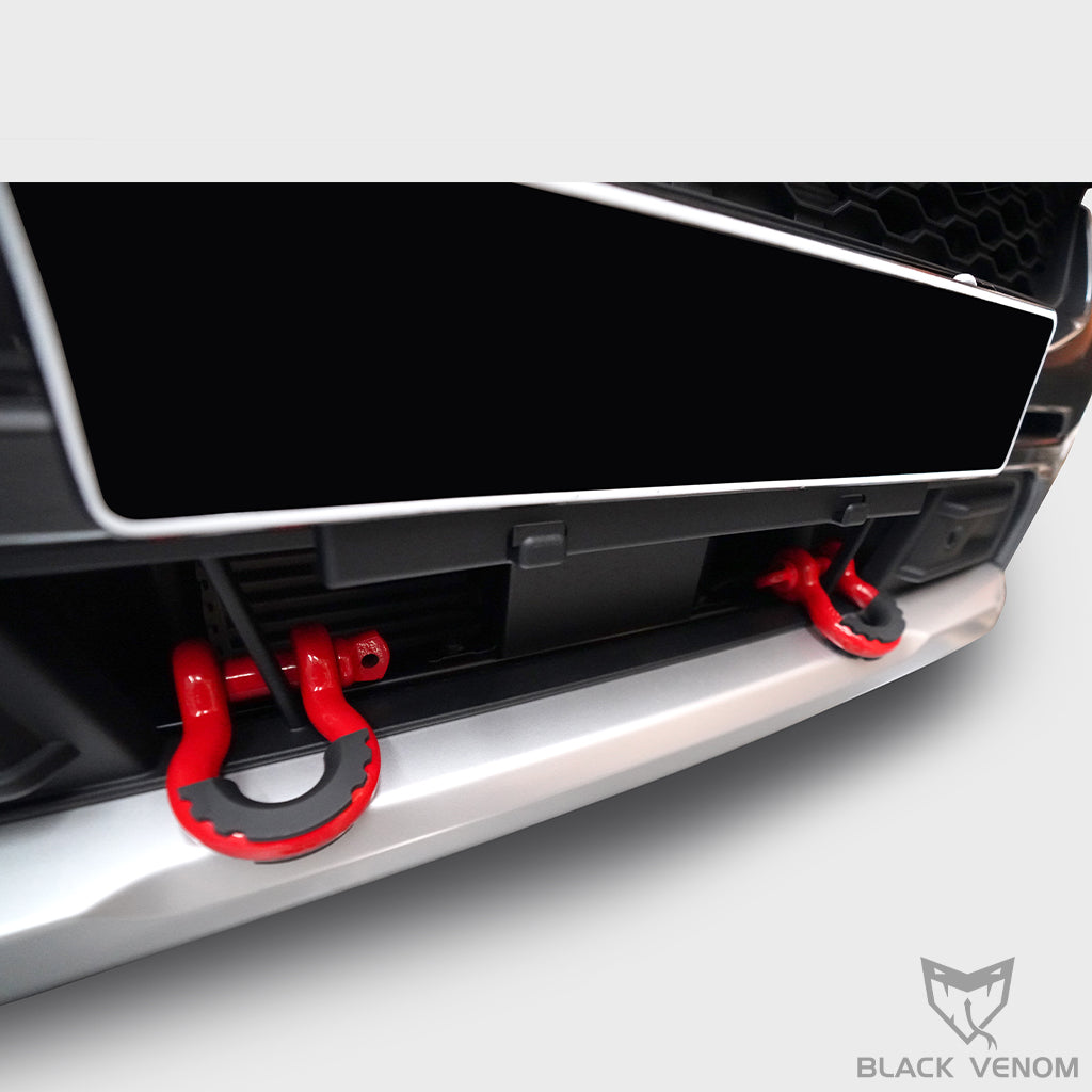 2x Red Bow Shackles WLL 4.75T Rated 19MM 4WD Recovery Tow Car Trailer