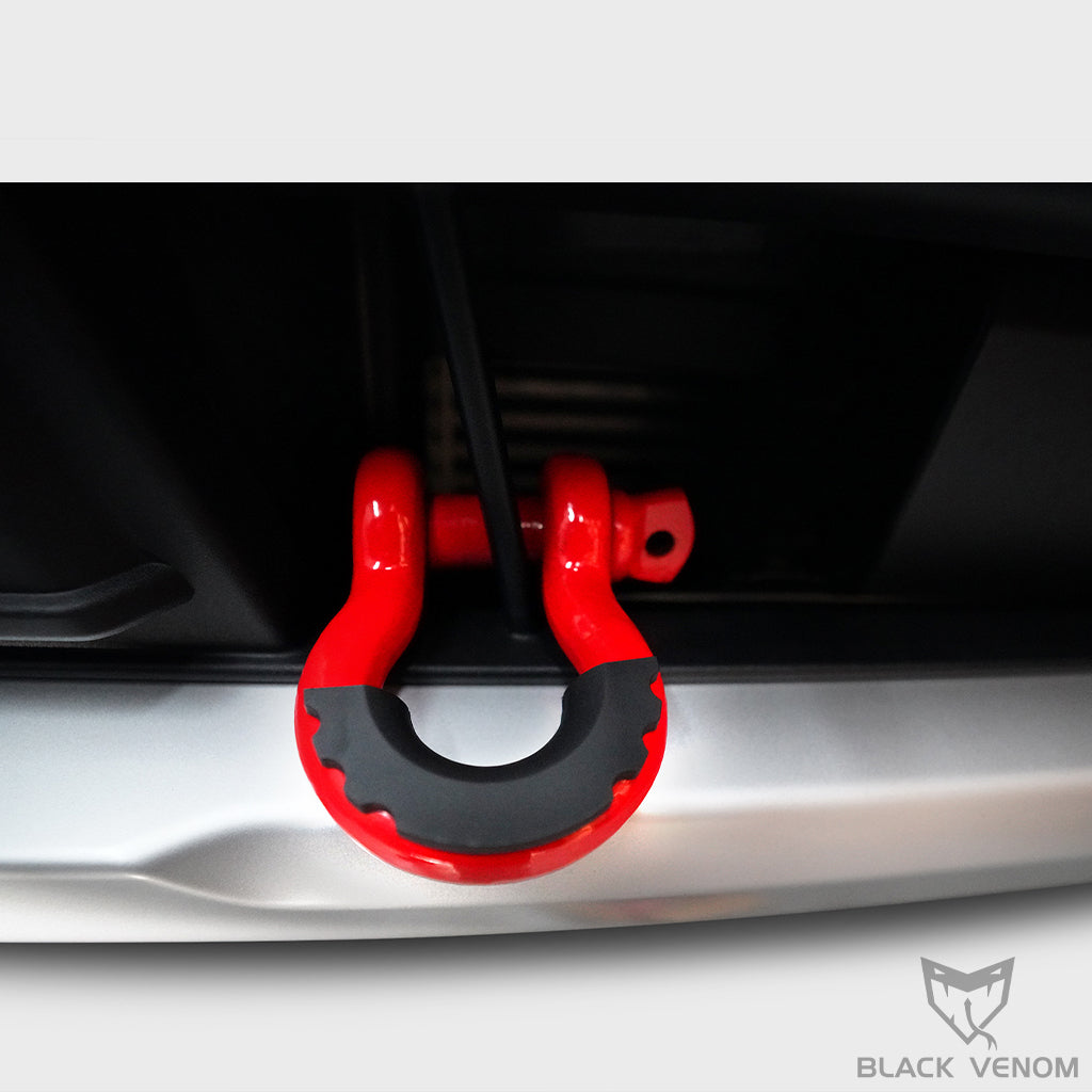 2x Red Bow Shackles WLL 4.75T Rated 19MM 4WD Recovery Tow Car Trailer